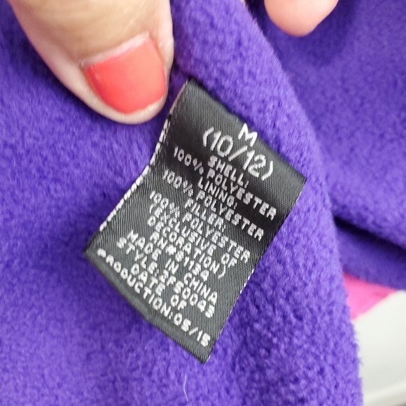 Pacific Trails Puffer hooded jacket Scarf pink Purple size M 10-12 - Picture 7 of 10